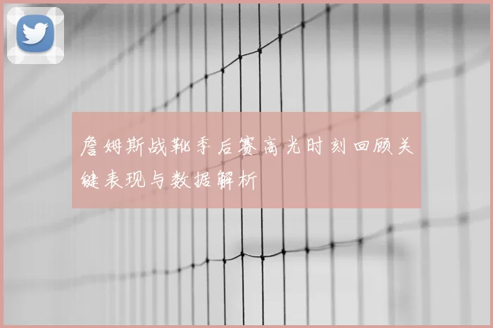 詹姆斯战靴季后赛高光时刻回顾关键表现与数据解析